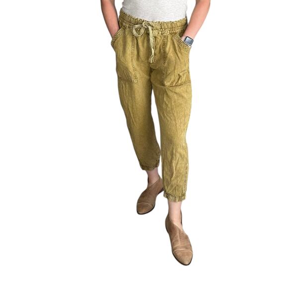 Anthropologie Pants - ANTHROPOLOGIE Rhys Utility Jogger Cropped Pants Women's Size Medium Moss Green